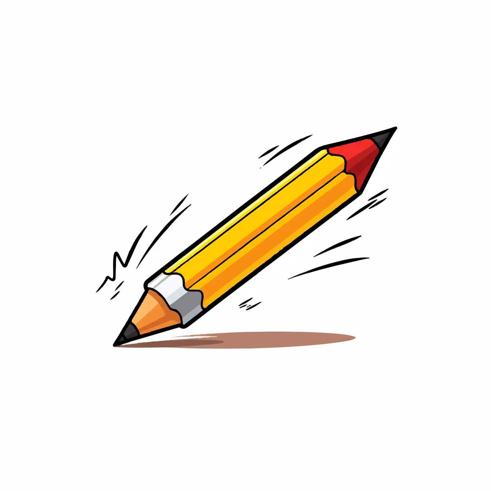 Cartoon Pencil Line Vector Illustration — free download from Dotvec