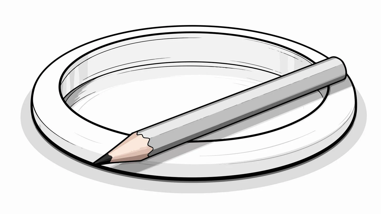 Pencil Drawing Line Circular Peeling Sticker — free download from Dotvec