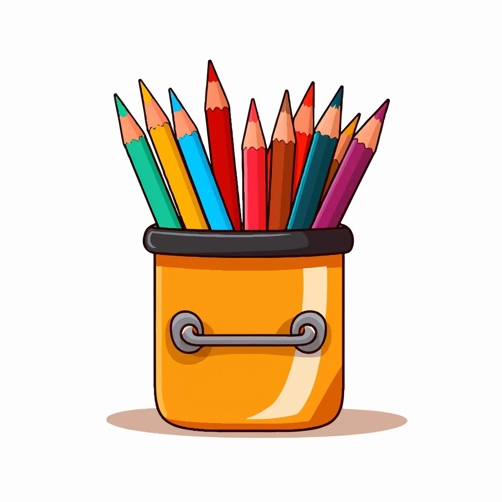 Pencils in a Pencil Case Vector Illustration — free download from Dotvec