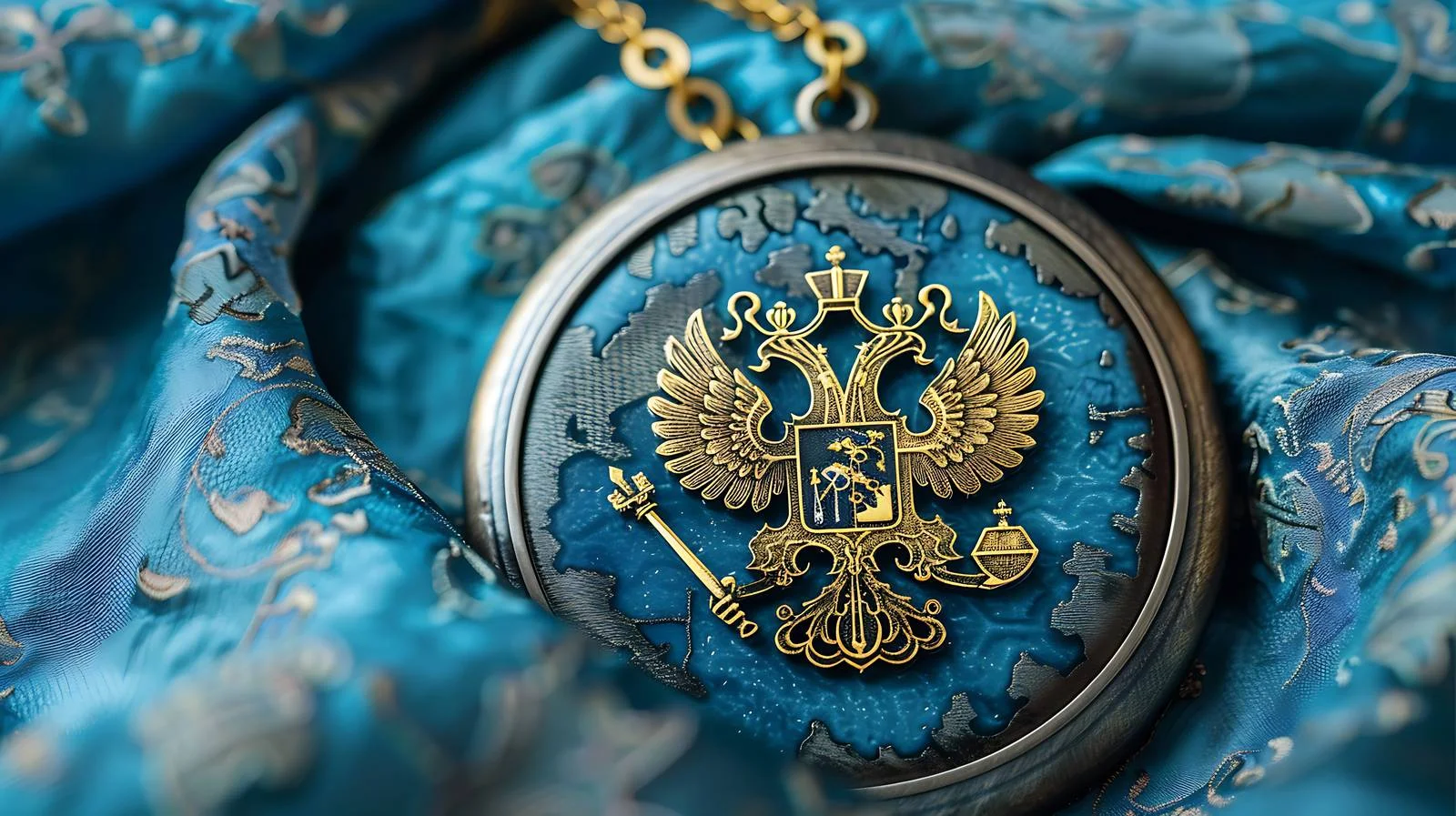 Ukrainian Coat of Arms Pendant with Map — free download from Dotvec