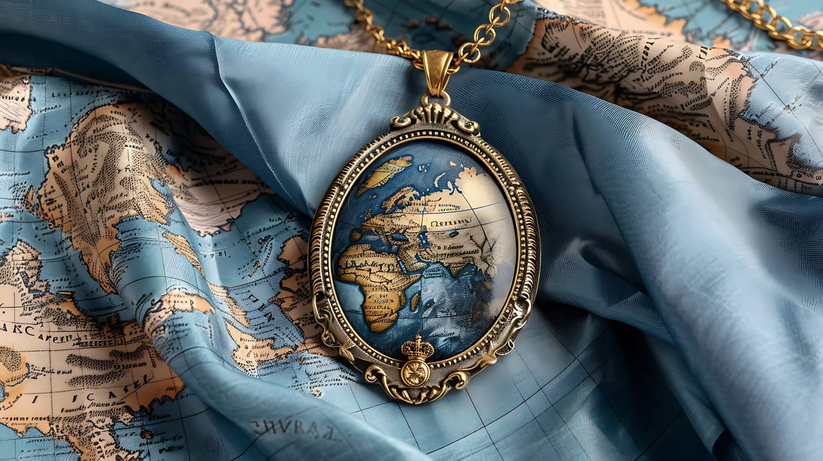 Ukrainian Coat of Arms Pendant with Map — free download from Dotvec