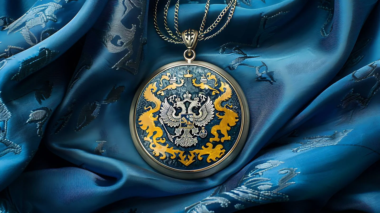 Ukrainian Coat of Arms Pendant with Map — free download from Dotvec