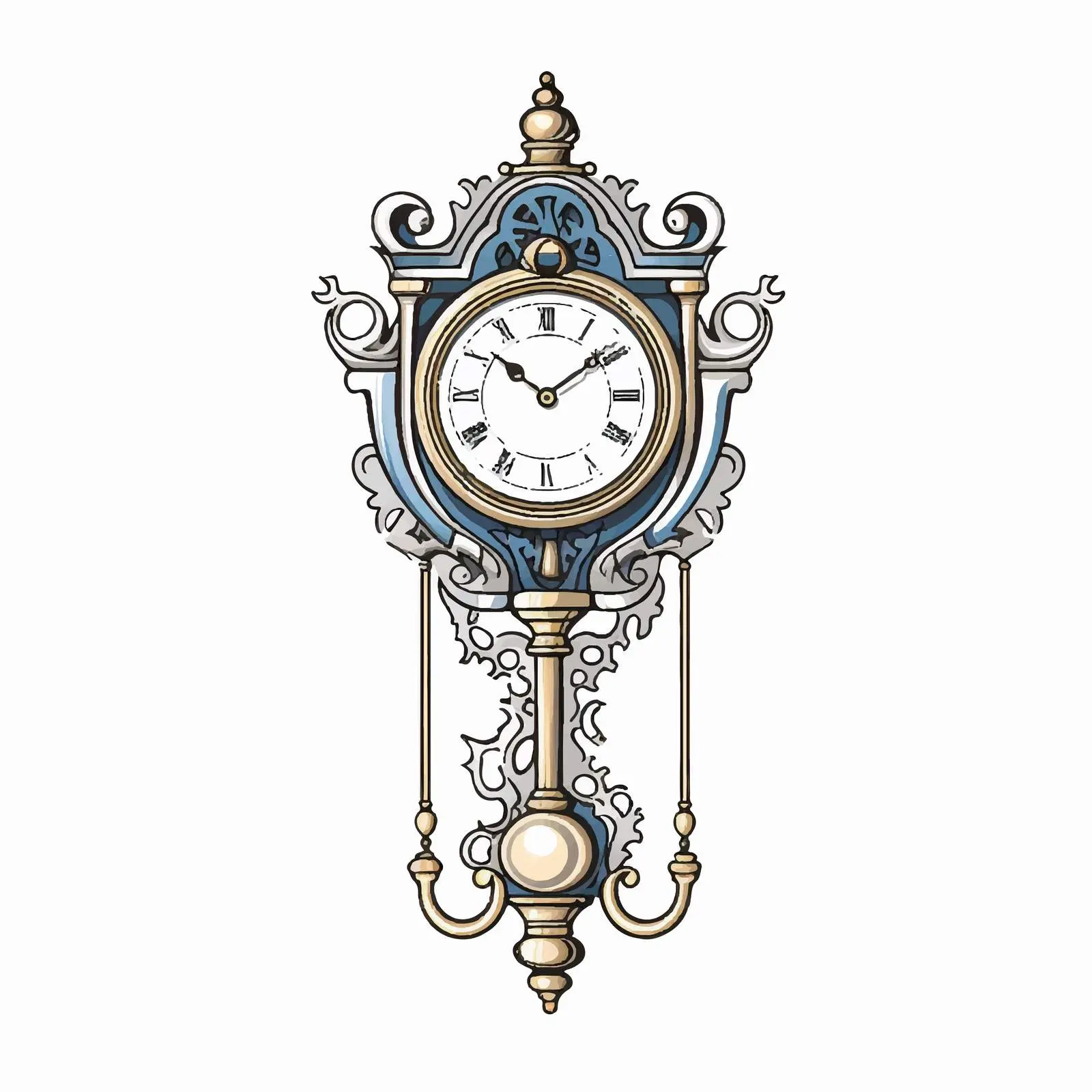 Cartoon Pendulum Clock Vector Illustration — free download from Dotvec