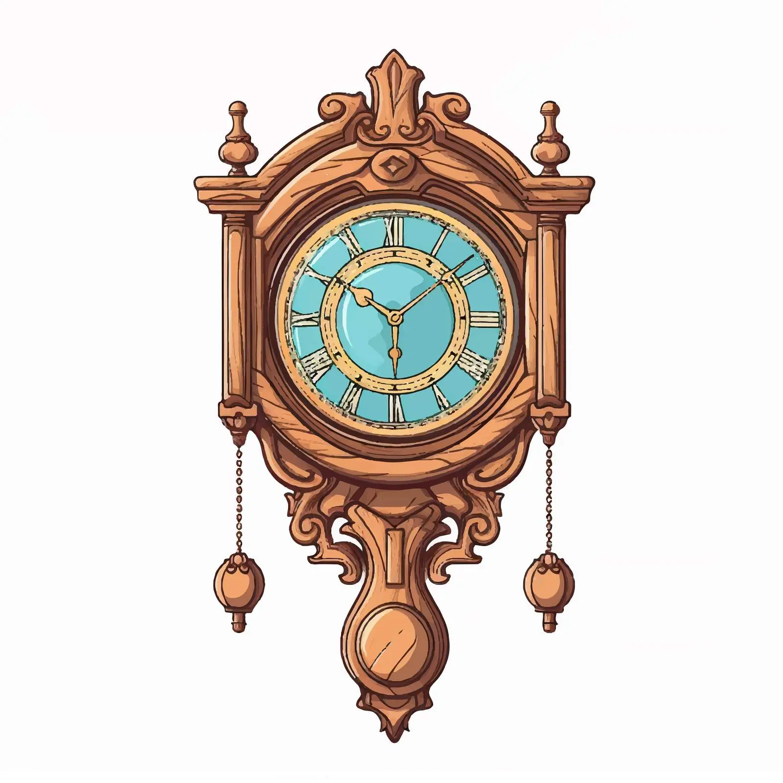 Cartoon Pendulum Clock Vector Illustration — free download from Dotvec