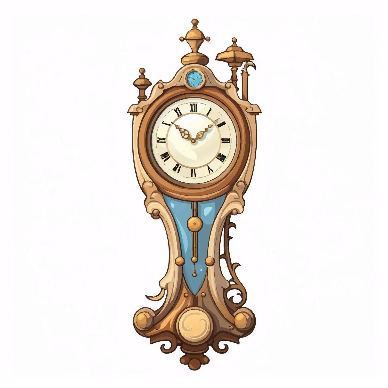 Cartoon Pendulum Clock Vector Illustration — free download from Dotvec