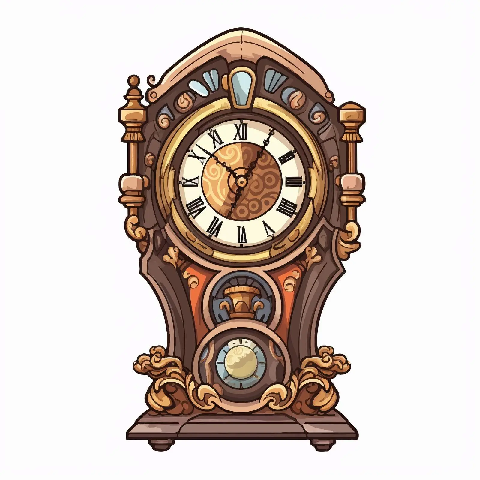 Cartoon Pendulum Clock Vector Illustration — free download from Dotvec