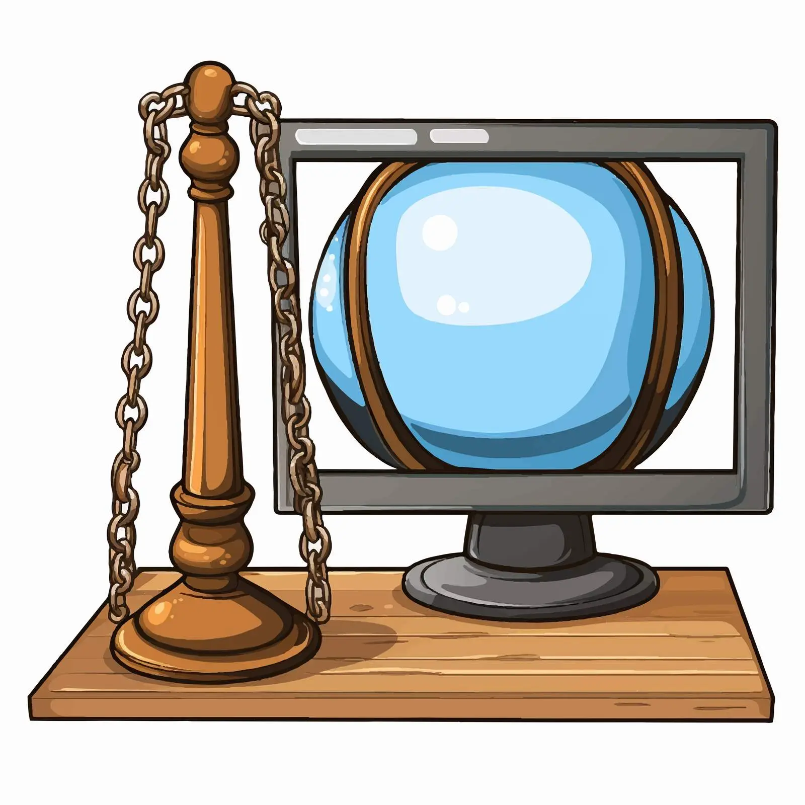 Pendulum Illustration on Computer Desktop — free download from Dotvec