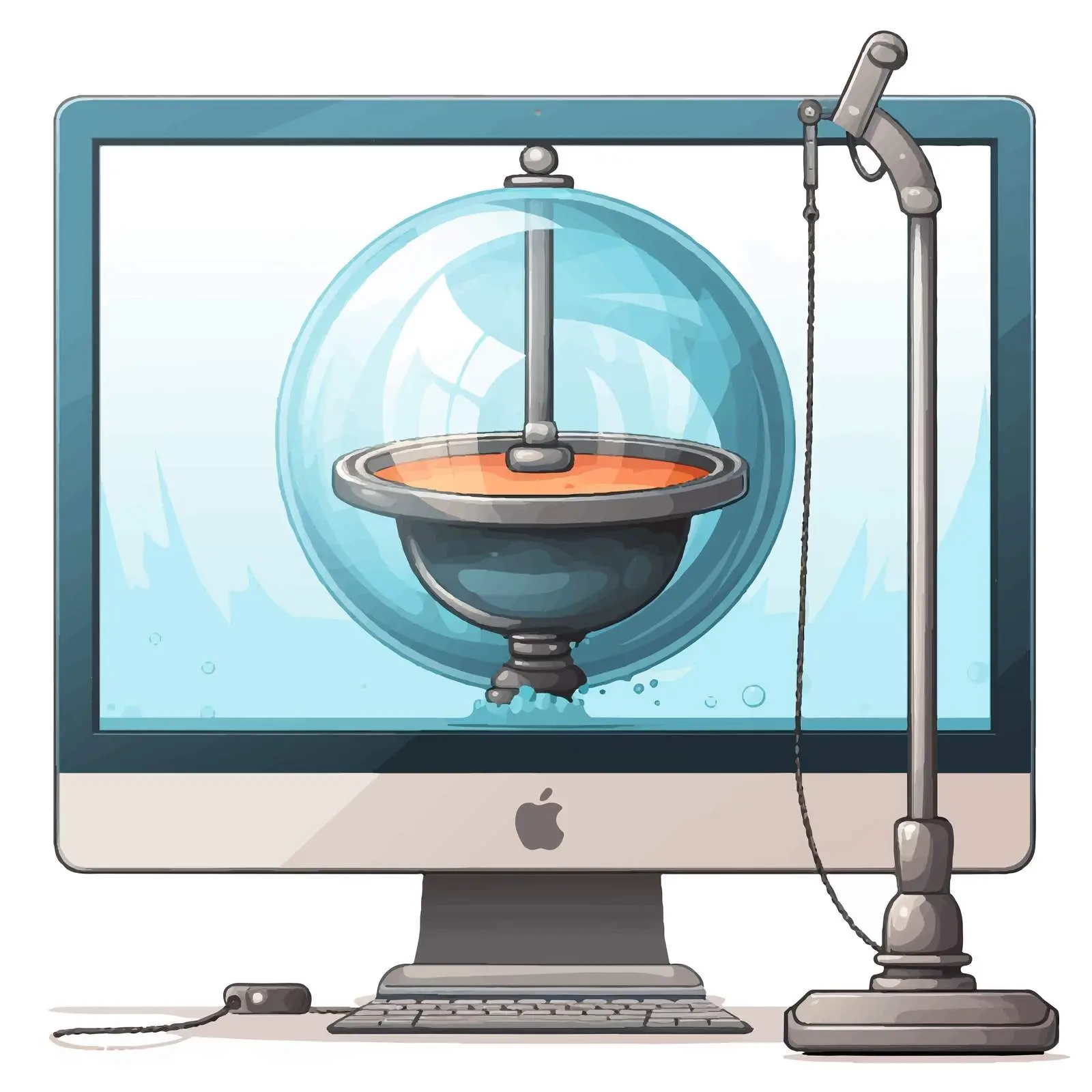 Pendulum Illustration on Computer Desktop Vector — free download from Dotvec