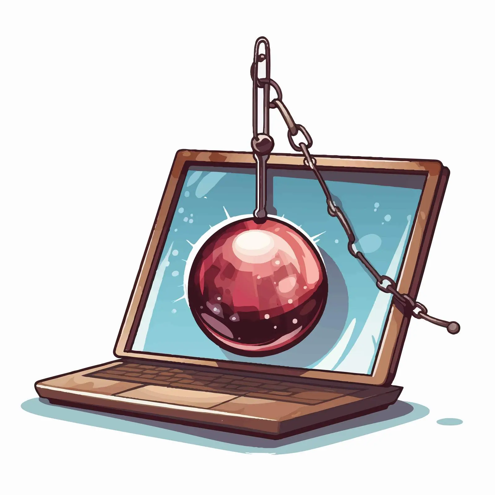 Stylish Pendulum Illustration on Computer Desktop — free download from Dotvec