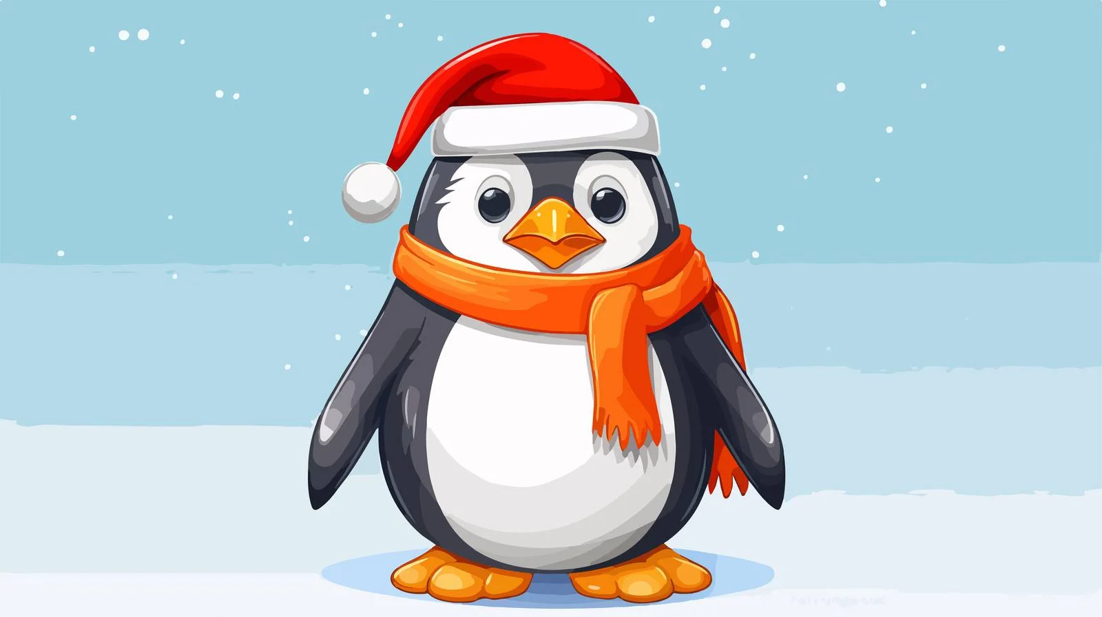 Holiday Penguin Cartoon Illustration — free download from Dotvec
