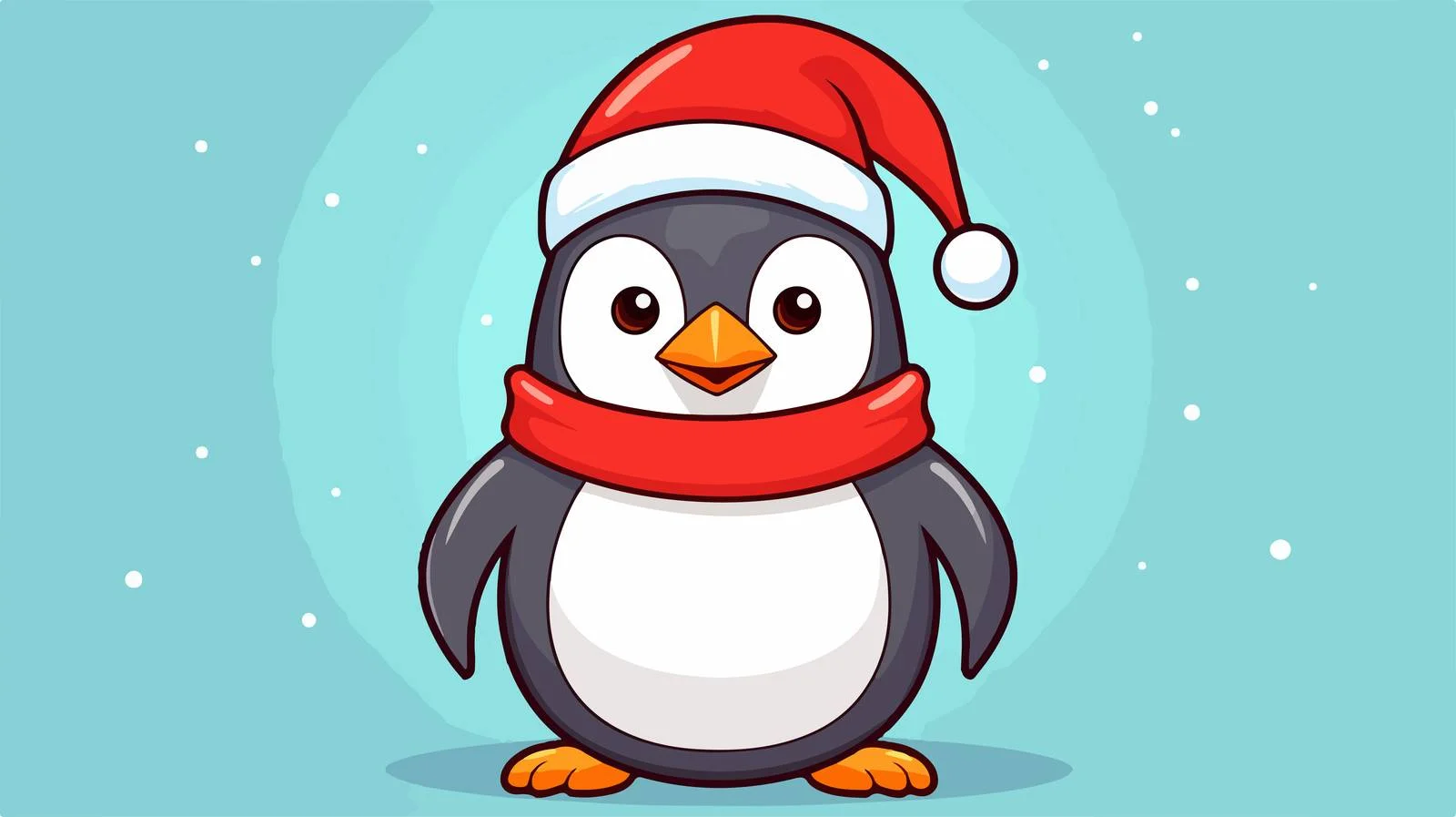 Festive Penguin Cartoon Vector Illustration — free download from Dotvec