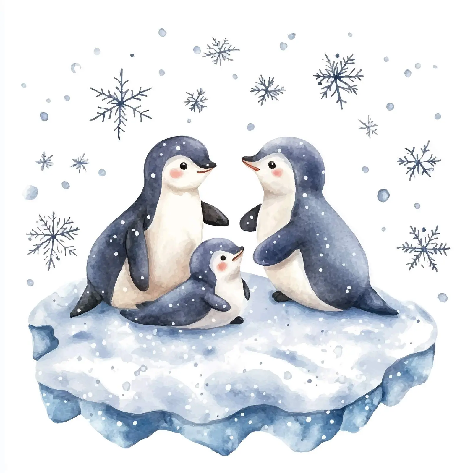 Penguins and Seal on Ice Floe in Winter — free download from Dotvec