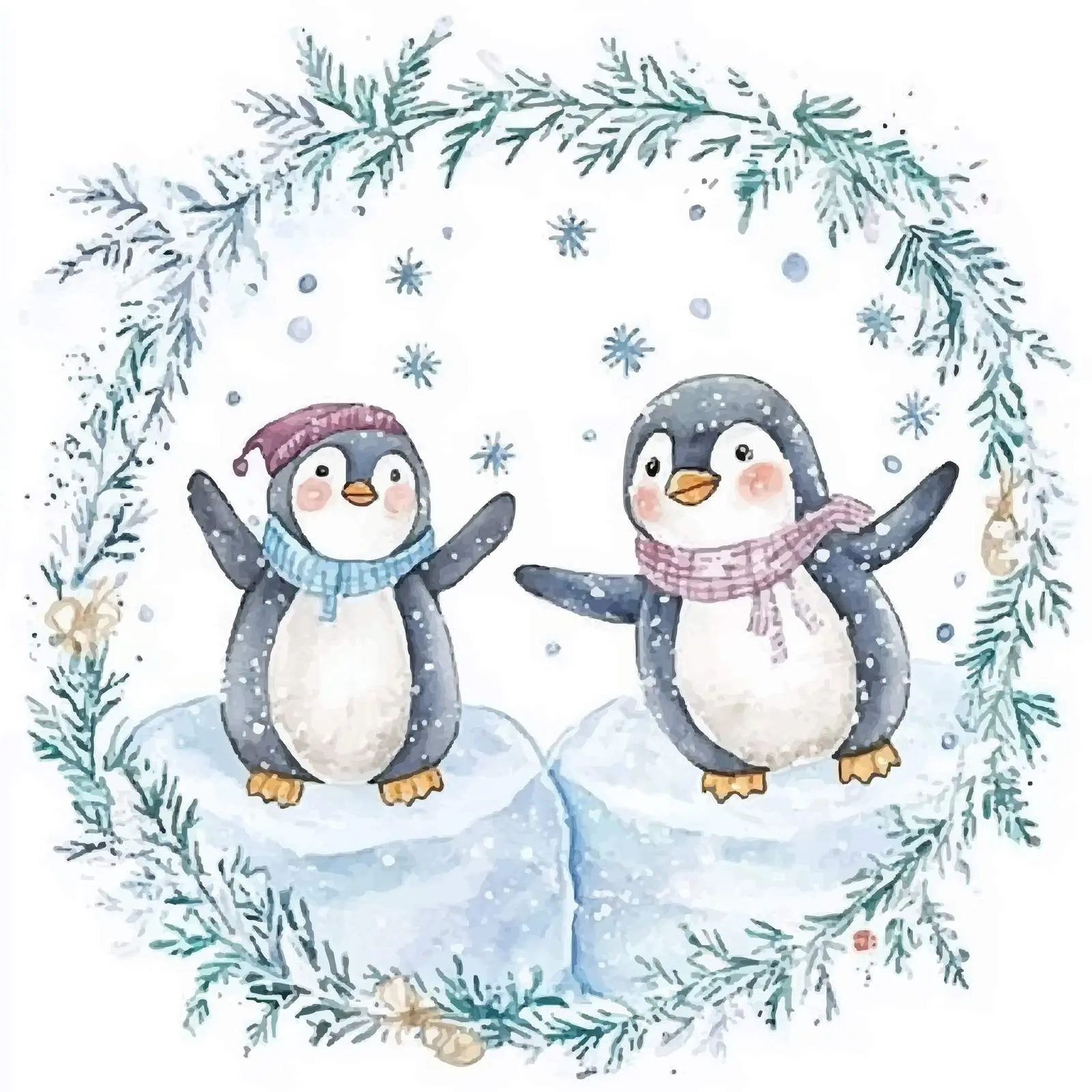 Penguins and Seal on an Ice Floe — free download from Dotvec
