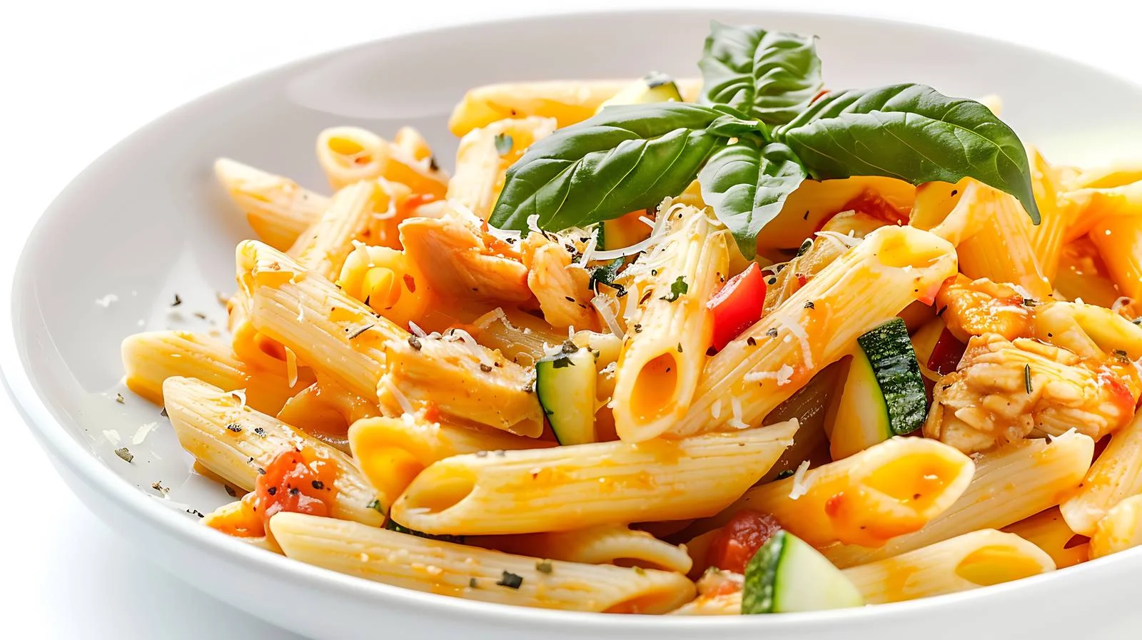 Creamy Penne Pasta with Chicken and Zucchini — free download from Dotvec