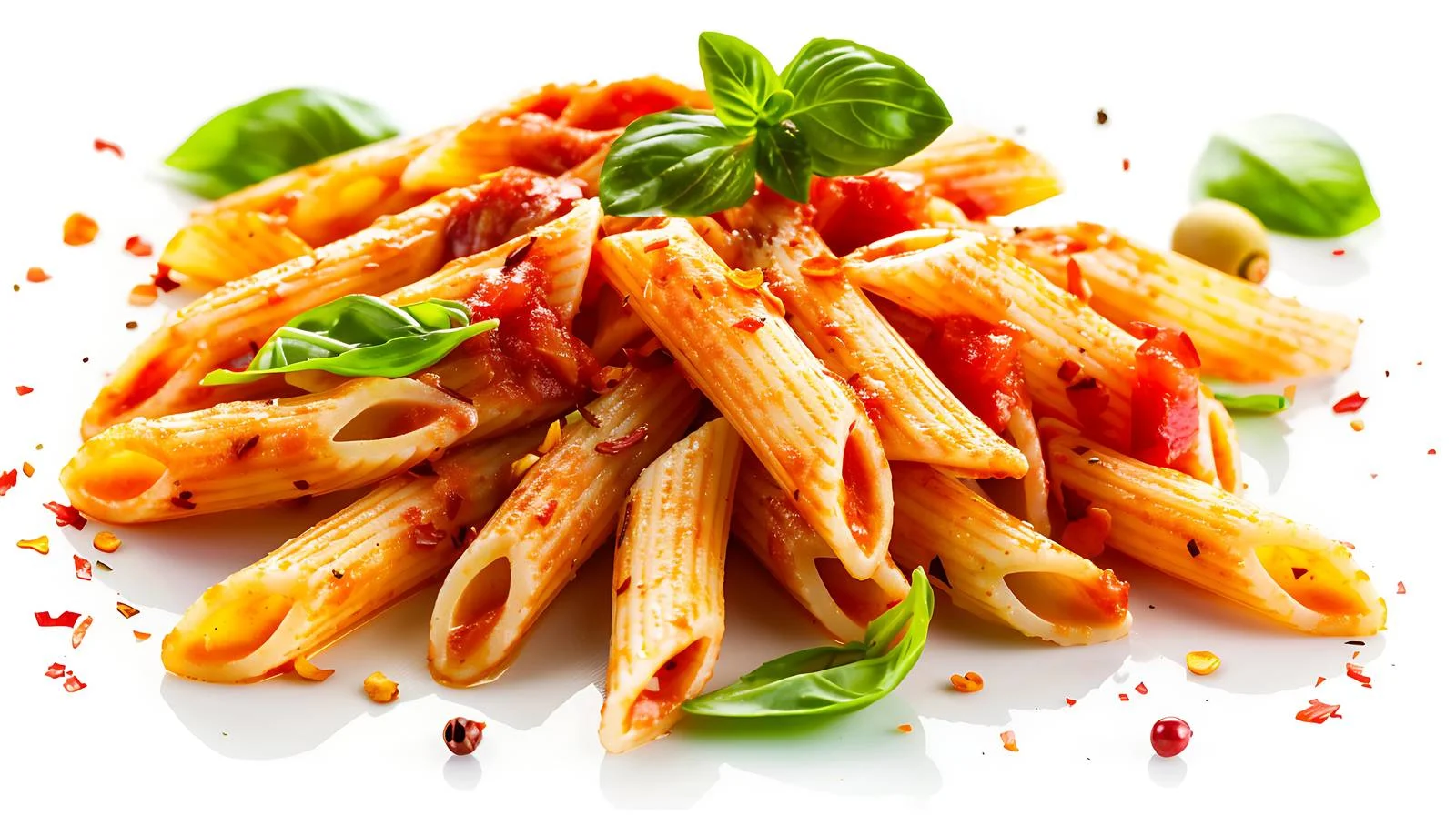 Spicy Arrabiata Penne Pasta Isolated on White — free download from Dotvec