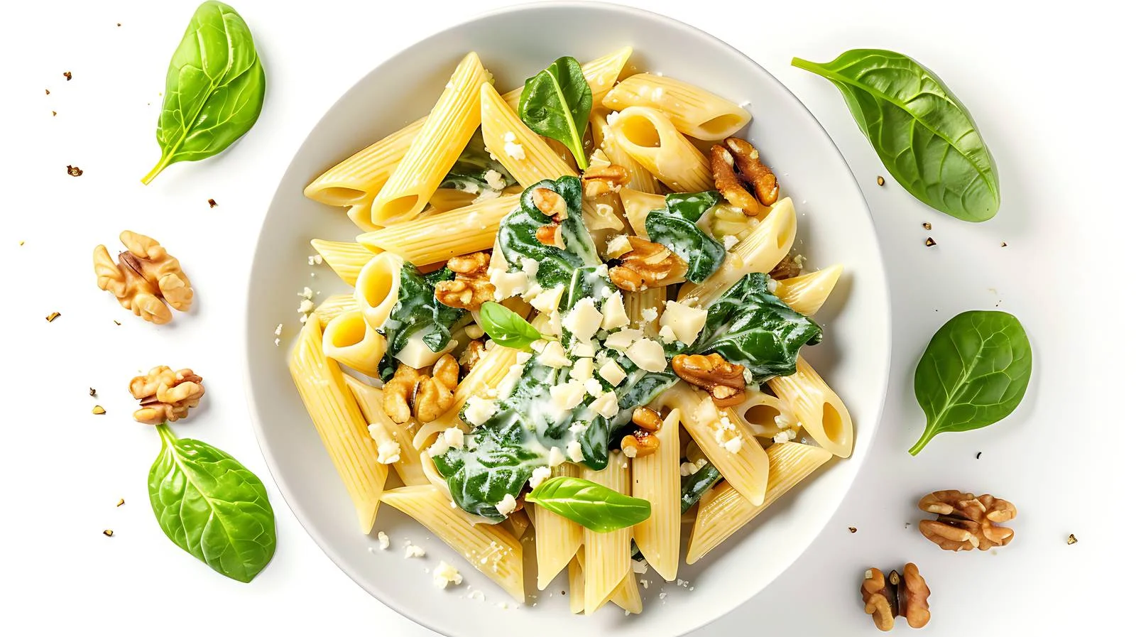 Gourmet Penne Pasta with Spinach and Gorgonzola — free download from Dotvec