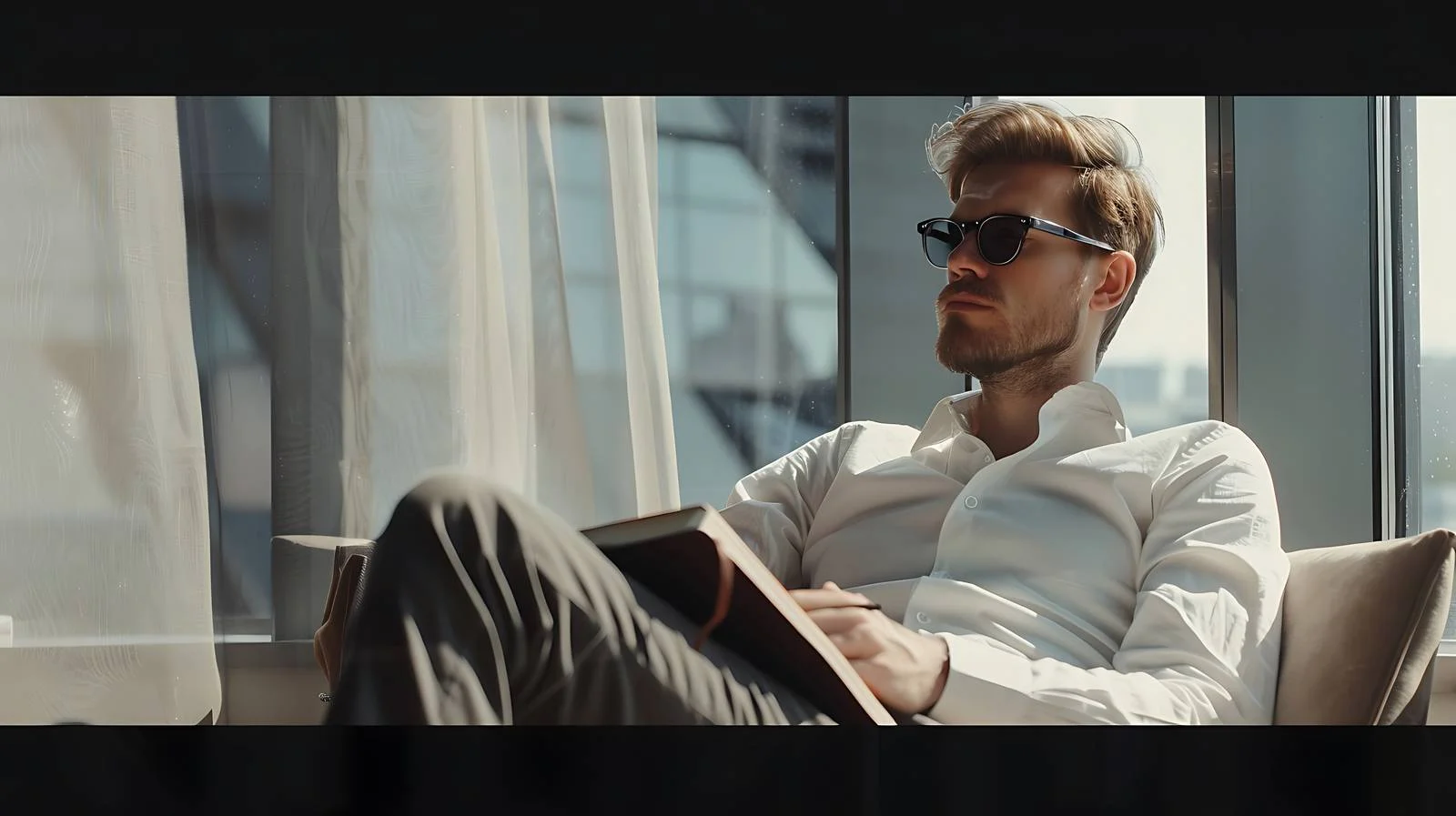 Contemplative Businessman Beside Window — free download from Dotvec