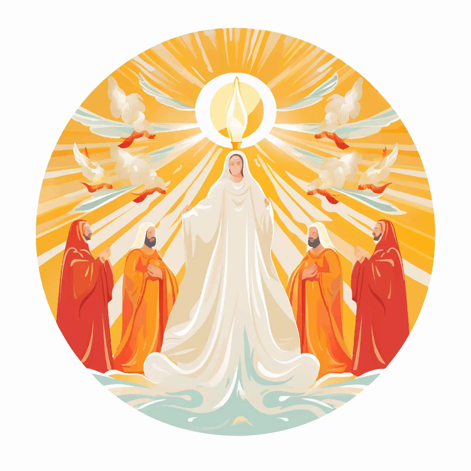 Descent of the Holy Spirit on Pentecost – free pentecostal imagery image from Dotvec
