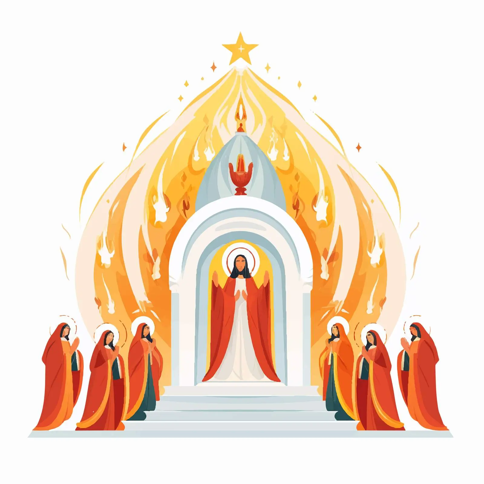 Pentecost White Sunday Holy Spirit Descent – free spiritual gifts image from Dotvec