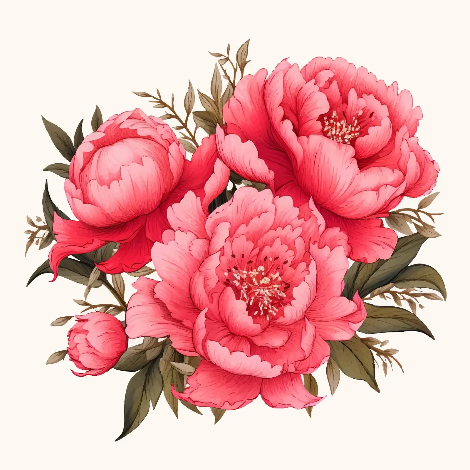 Romantic Peony Flowers Framed Card Background — free download from Dotvec