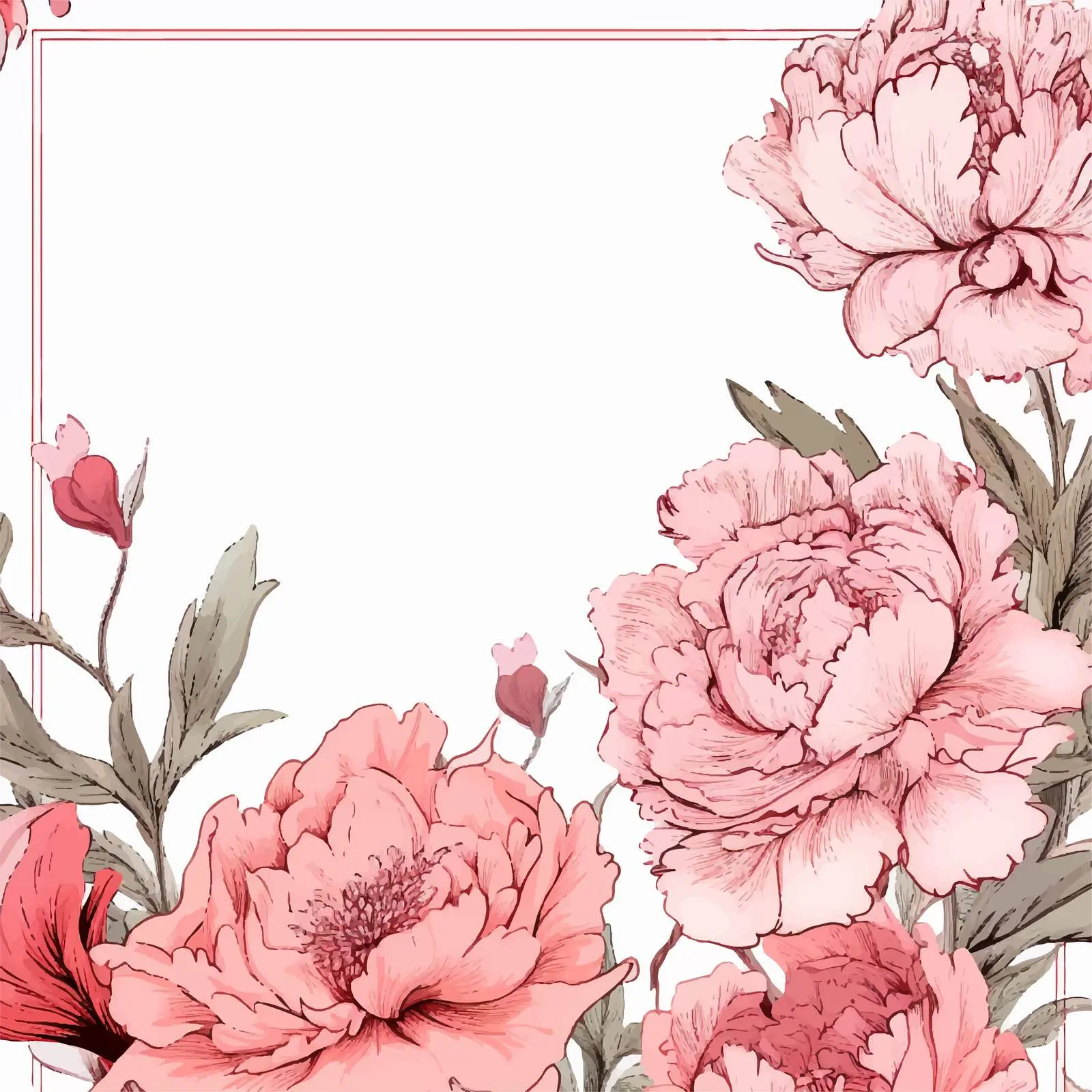 Peony Flowers Floral Card Background — free download from Dotvec