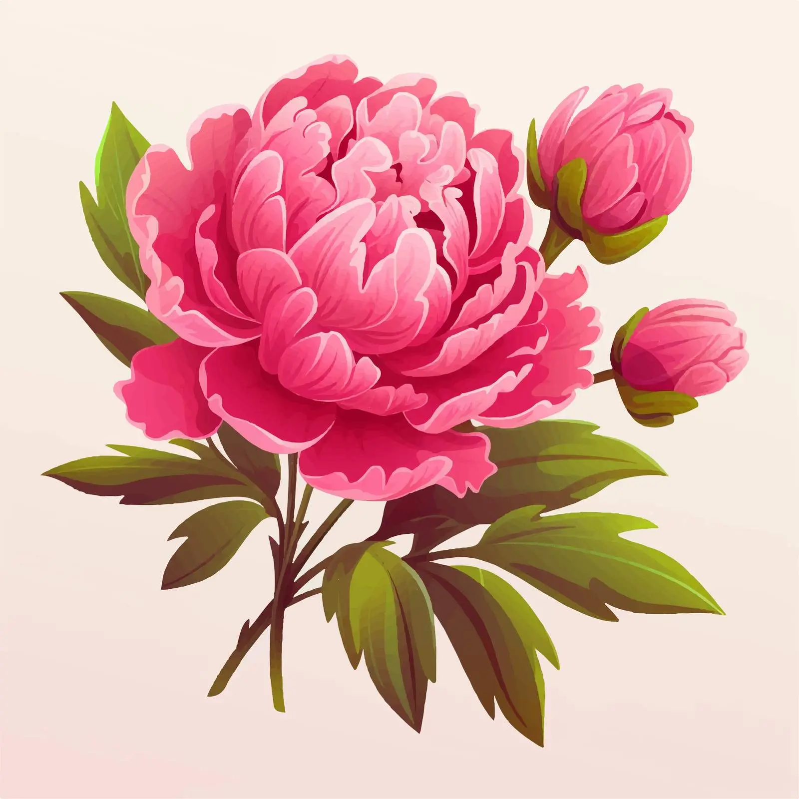 Beautiful Pink Peony Floral Vector Design — free download from Dotvec