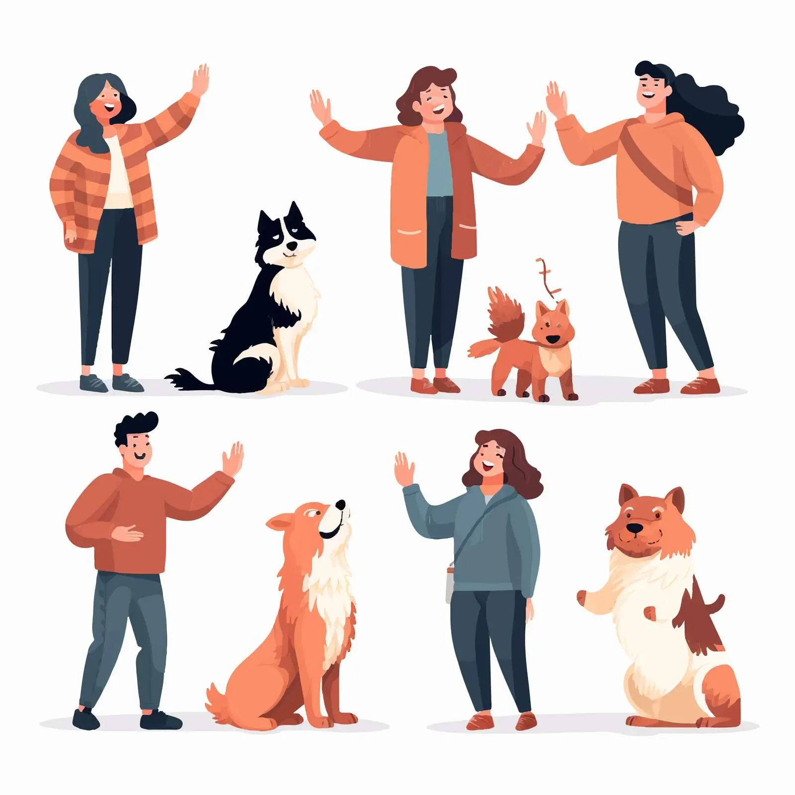 Cats and Dogs High Five Vector Set — free download from Dotvec