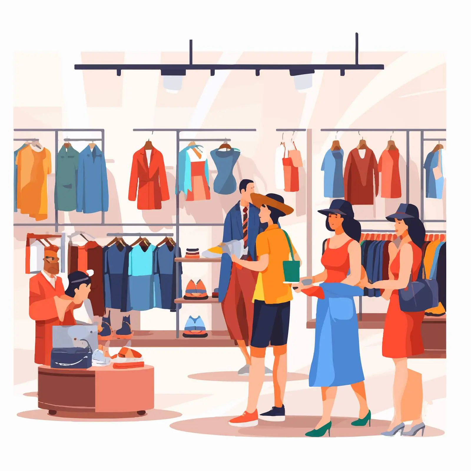Happy Women Shopping for Clothes in Fashion Store — free download from Dotvec