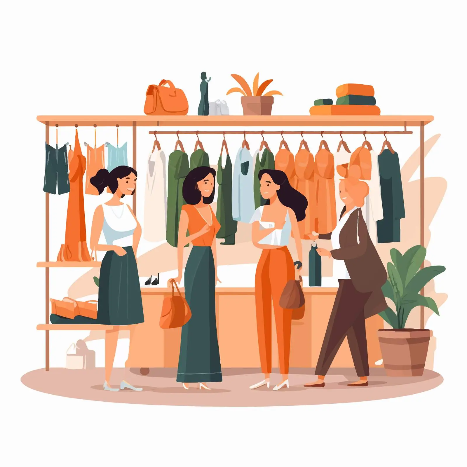 Happy Women Shopping for Clothes in Fashion Store — free download from Dotvec