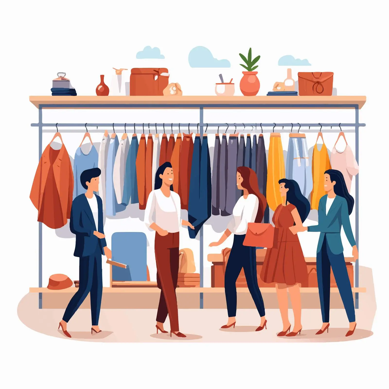 Happy Women Shopping for Clothes in Fashion Store — free download from Dotvec