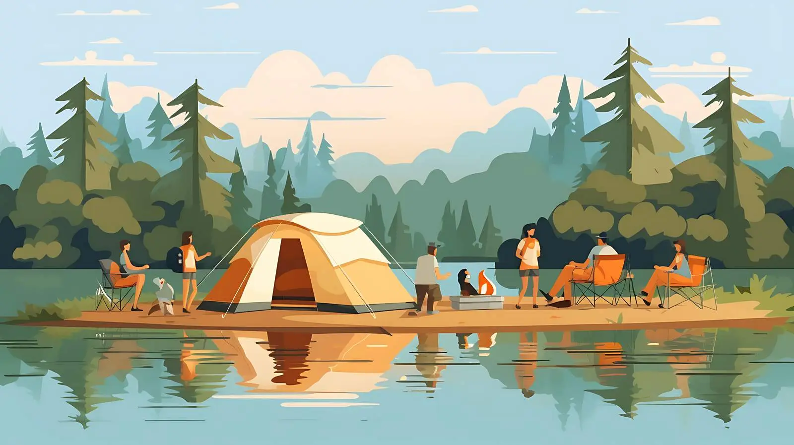 Family Campsite Gathering — free download from Dotvec