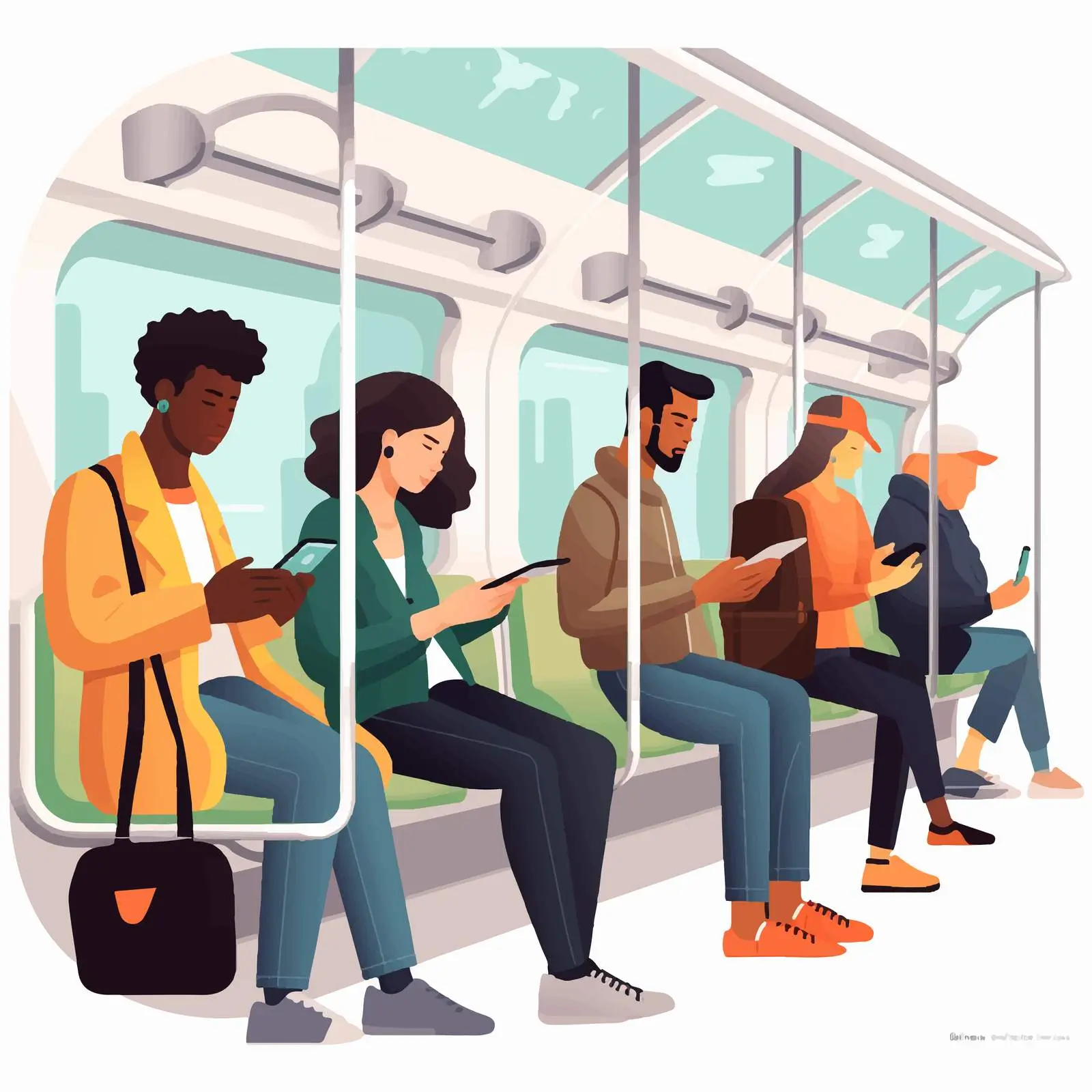 Subway Commuters in Public Transport Setting — free download from Dotvec