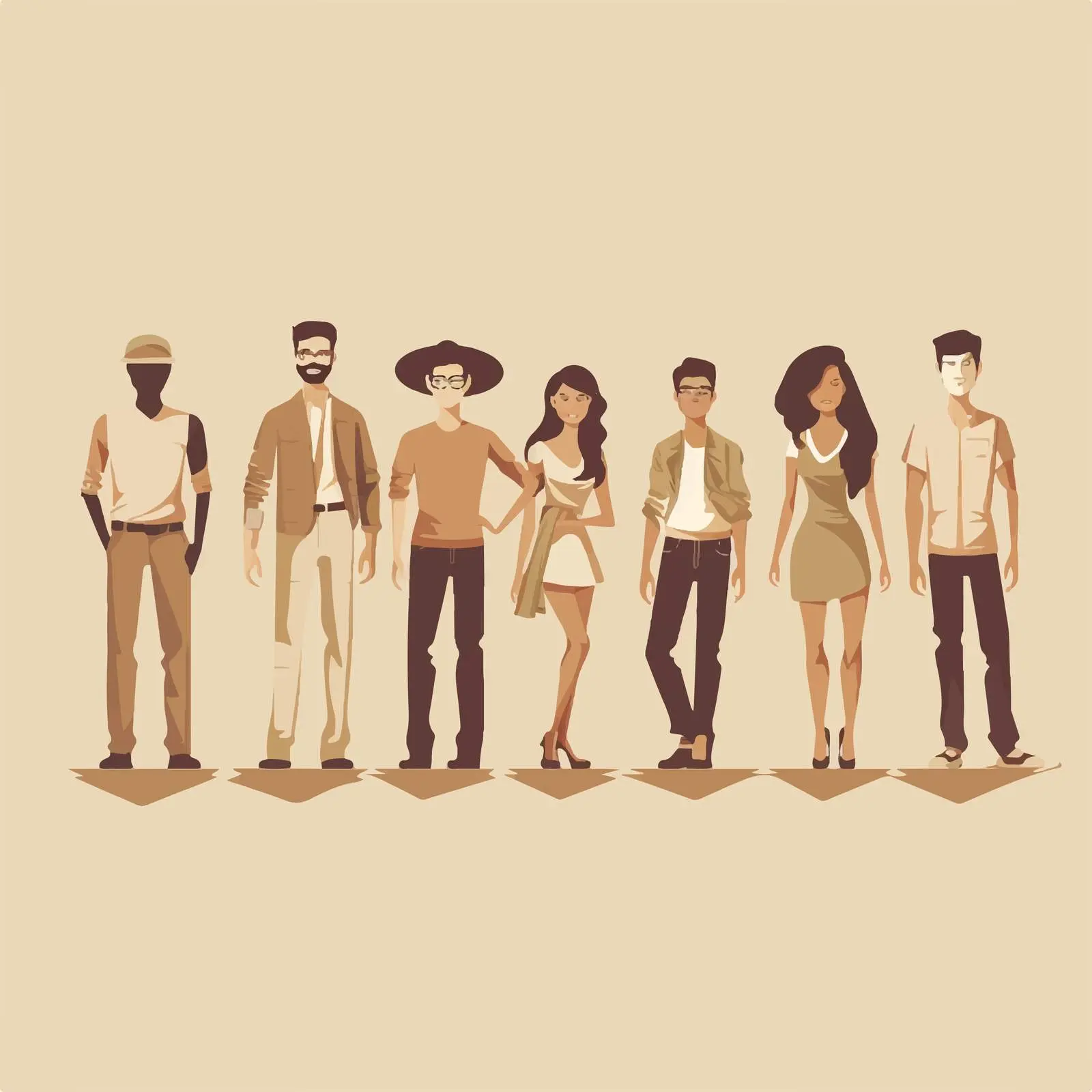People Design on Beige Background Vector Illustration — free download from Dotvec
