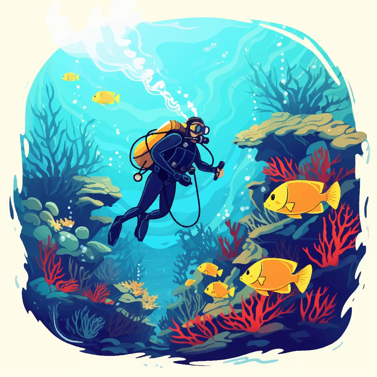 Scuba Diving Adventure Under the Ocean Waves — free download from Dotvec