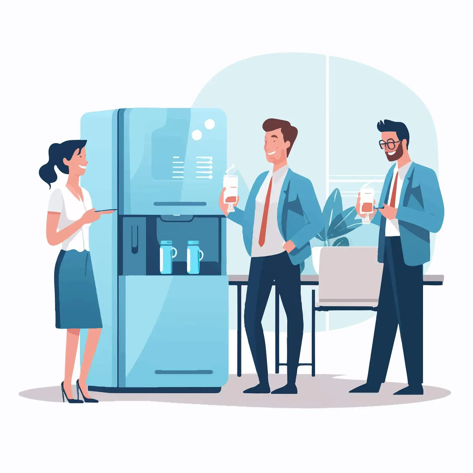 Office Colleagues Socializing by Water Cooler — free download from Dotvec