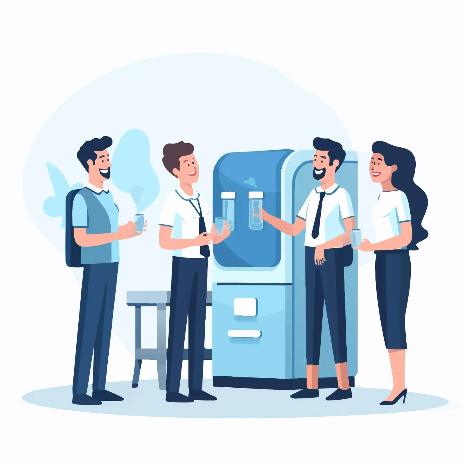 Office Conversations by the Water Cooler – free employee interaction image from Dotvec