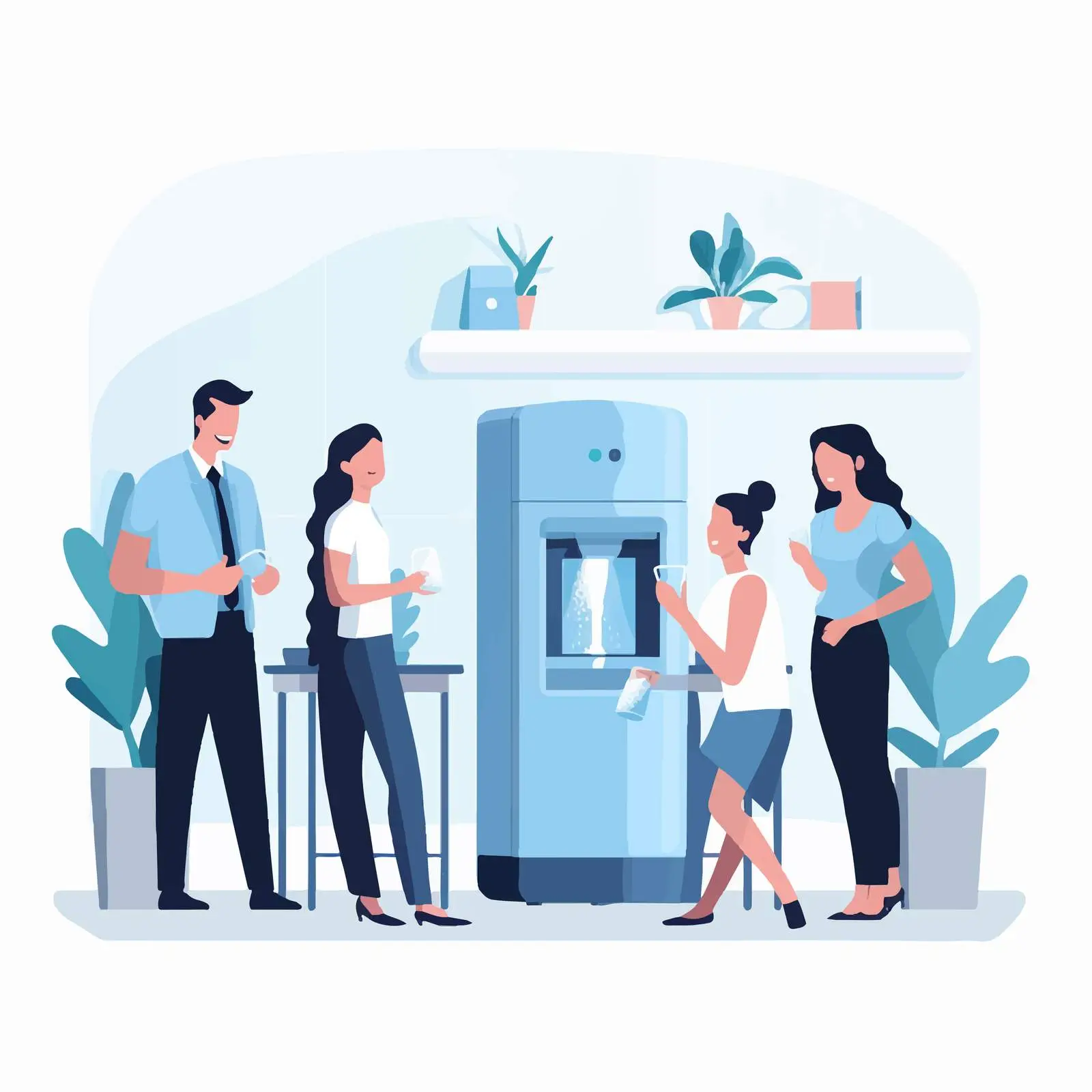 Coworkers Chatting by Office Water Cooler — free download from Dotvec