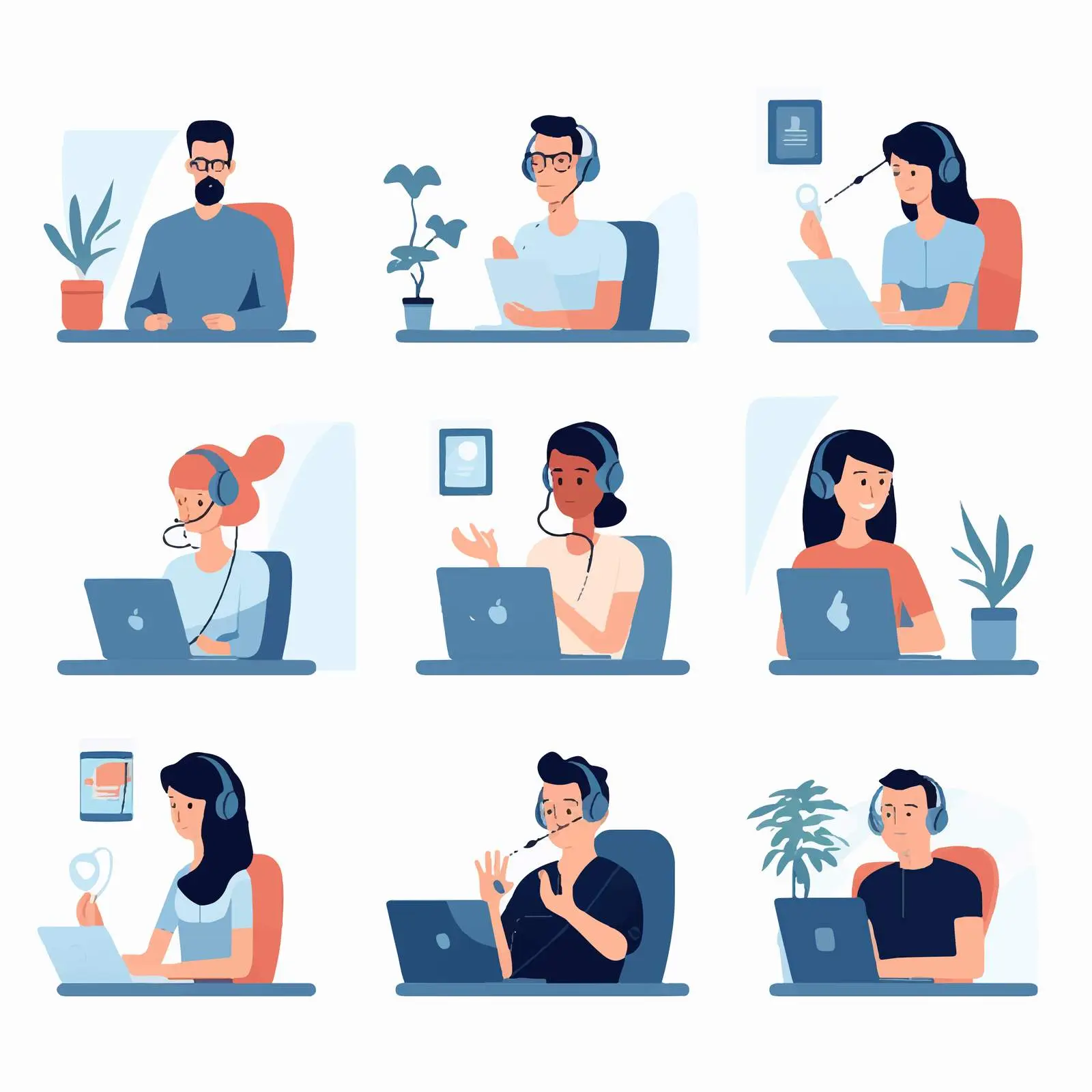 People Engaging in Online Support Consultations — free download from Dotvec