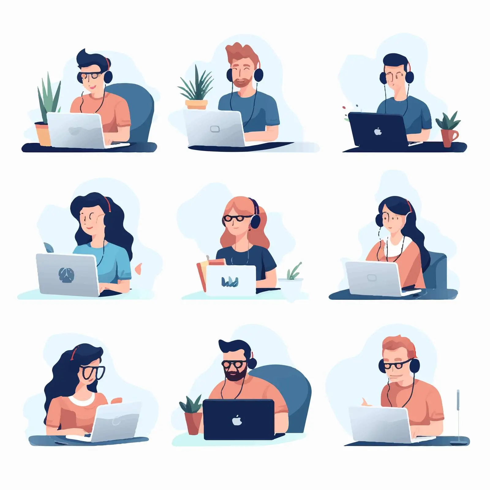 People Engaged in Online Support Consultations — free download from Dotvec