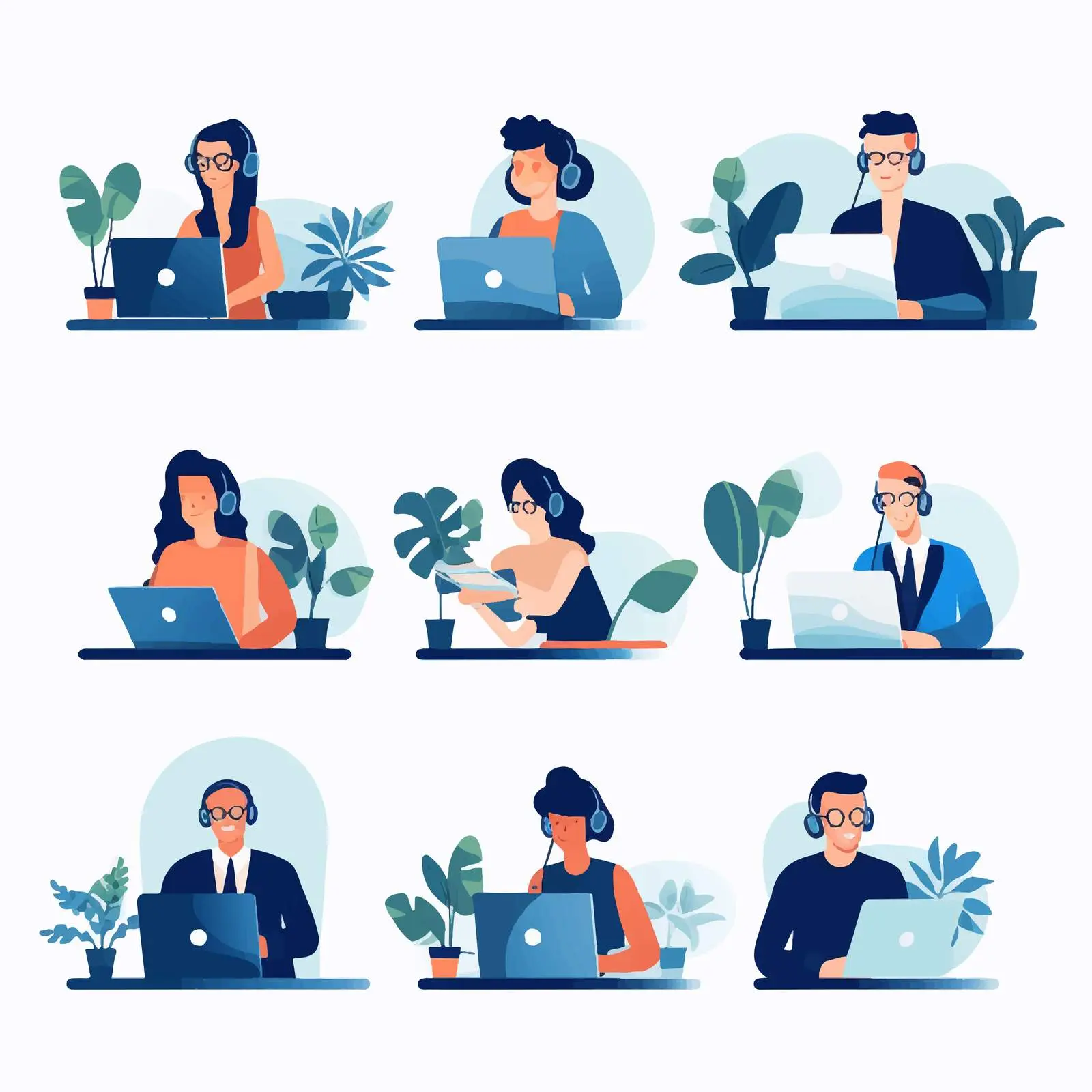 People Engaging in Online Support Consultations – free digital workplace image from Dotvec