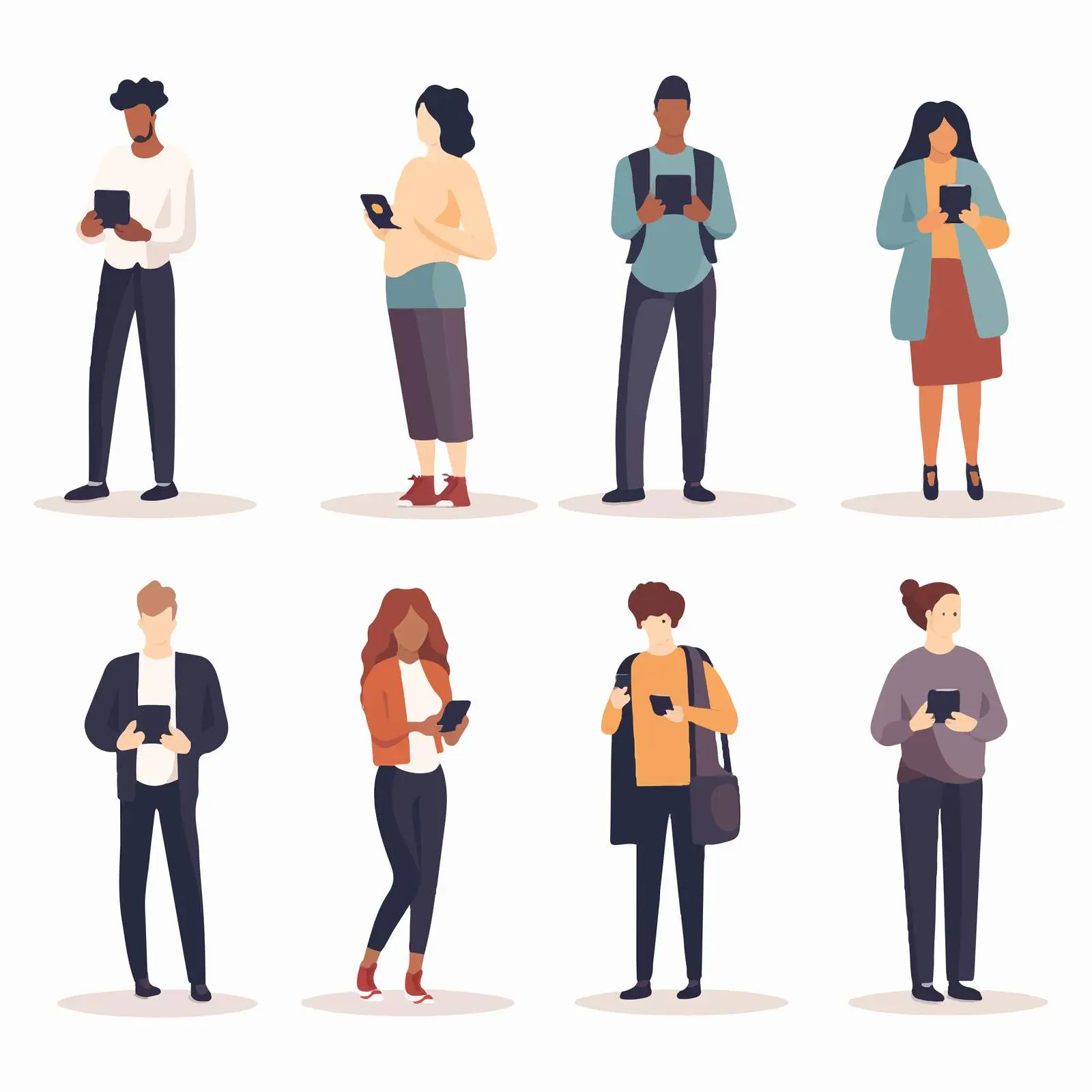 People Using Smartphones Collection — free download from Dotvec