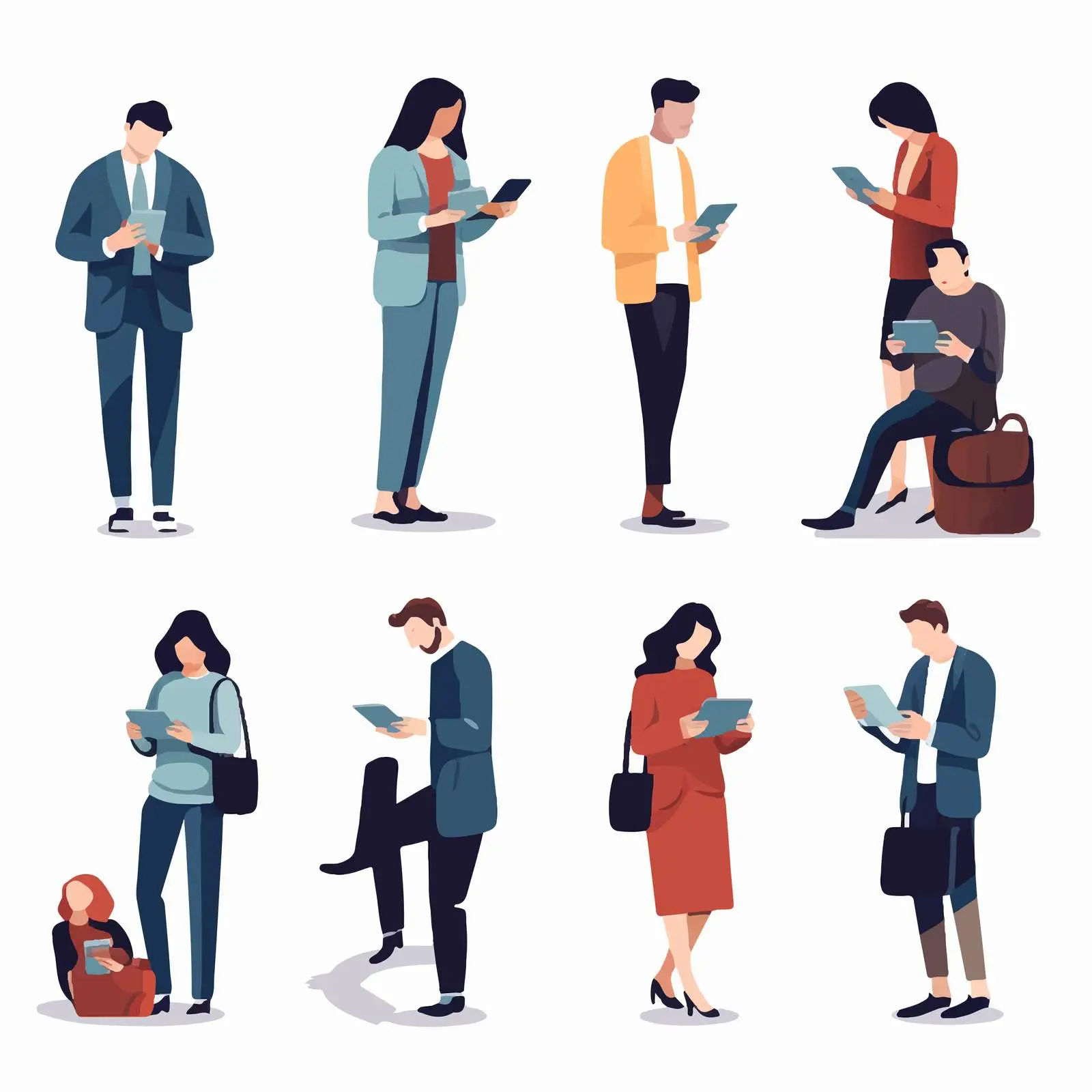 Men and Women Using Mobile Smartphones — free download from Dotvec