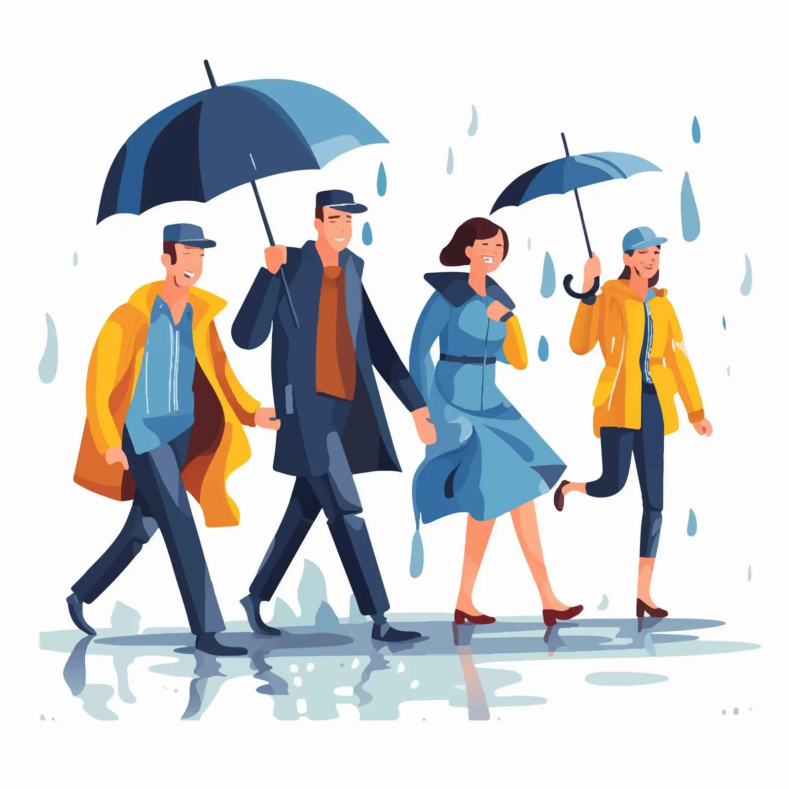 People Walking in Heavy Rain and Flood — free download from Dotvec