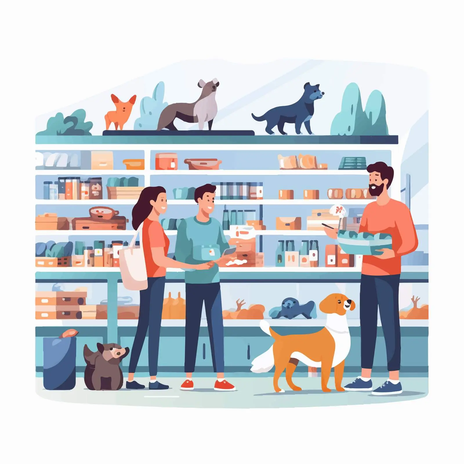 Pet Store Shoppers Buying Dog Food — free download from Dotvec
