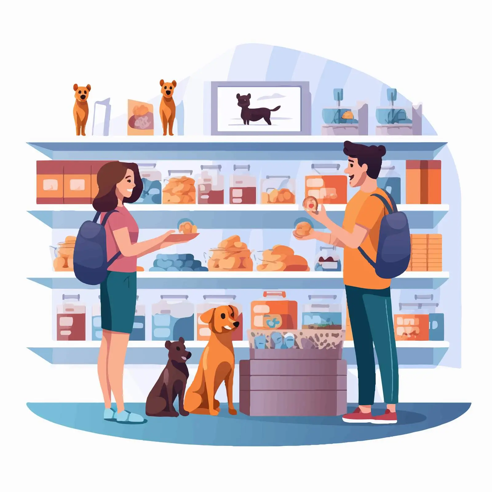 Customers Shopping for Dog Food in Pet Store — free download from Dotvec