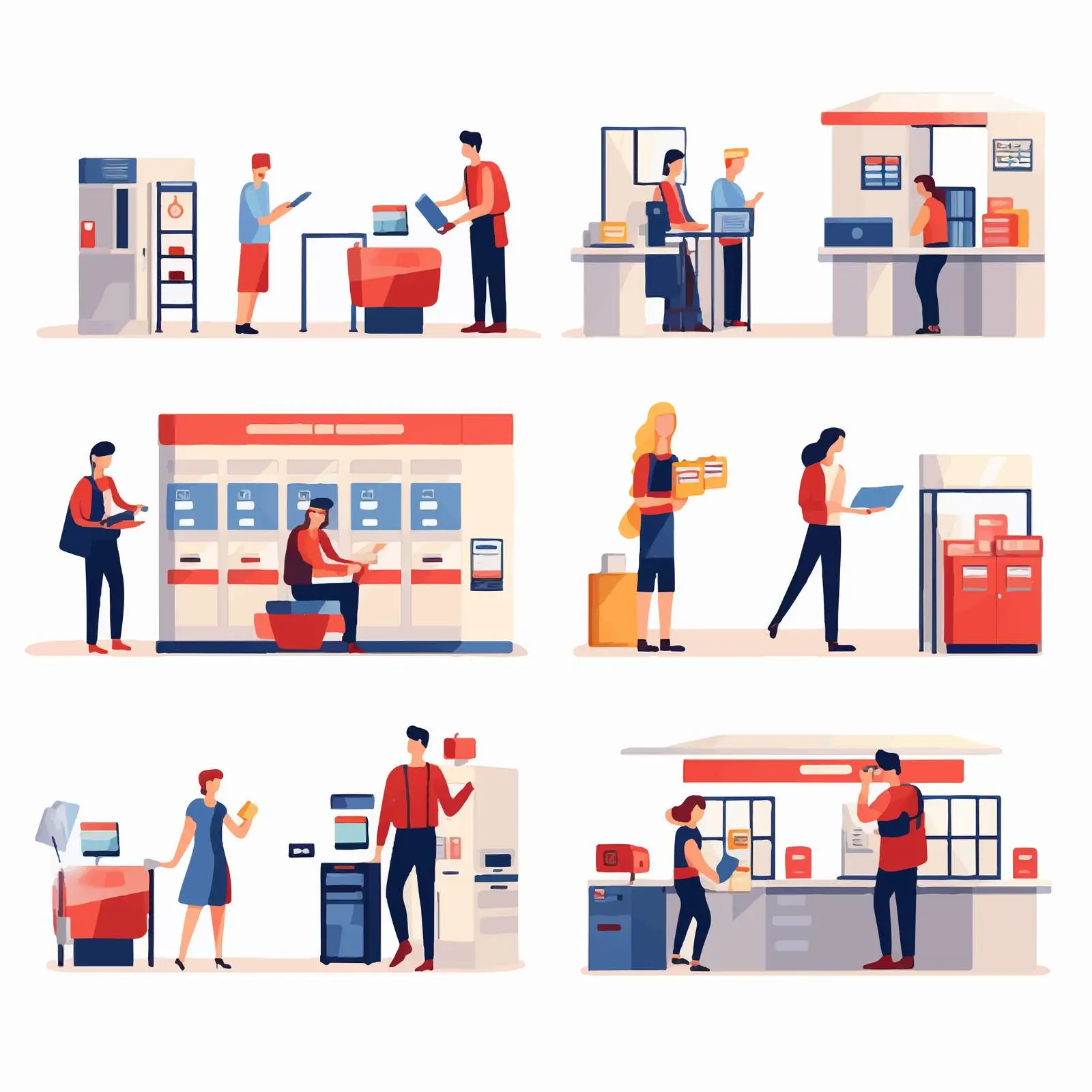 Interior Post Office Mailbox Service Vector — free download from Dotvec