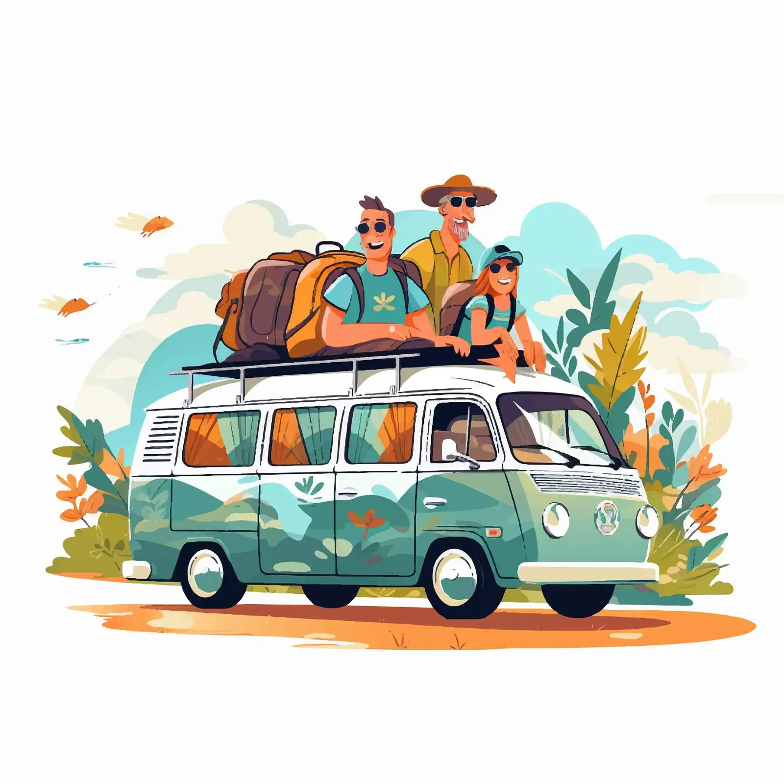 Adventurous Road Trip by Van with Friends — free download from Dotvec
