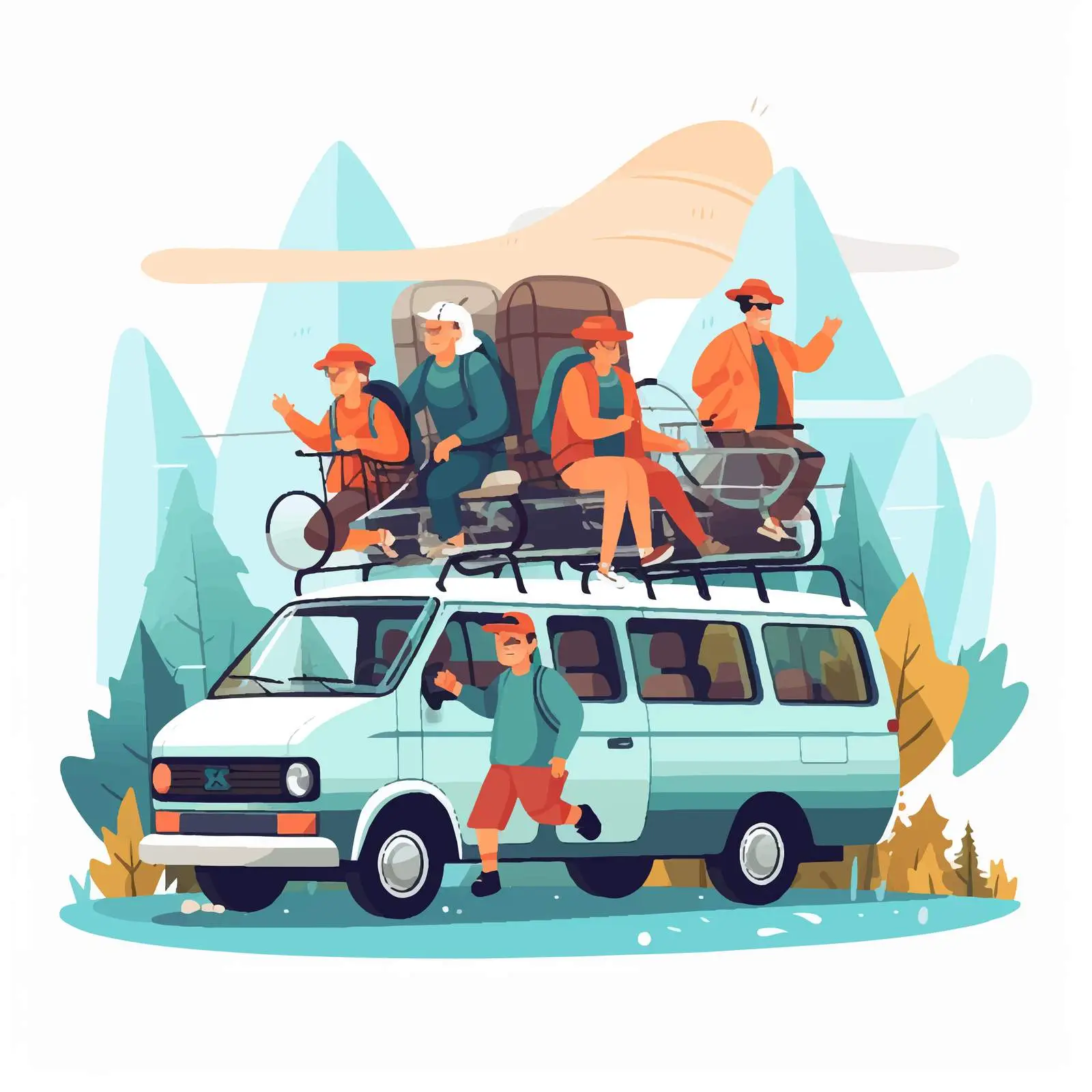 Adventurous Travelers Journeying by Van — free download from Dotvec