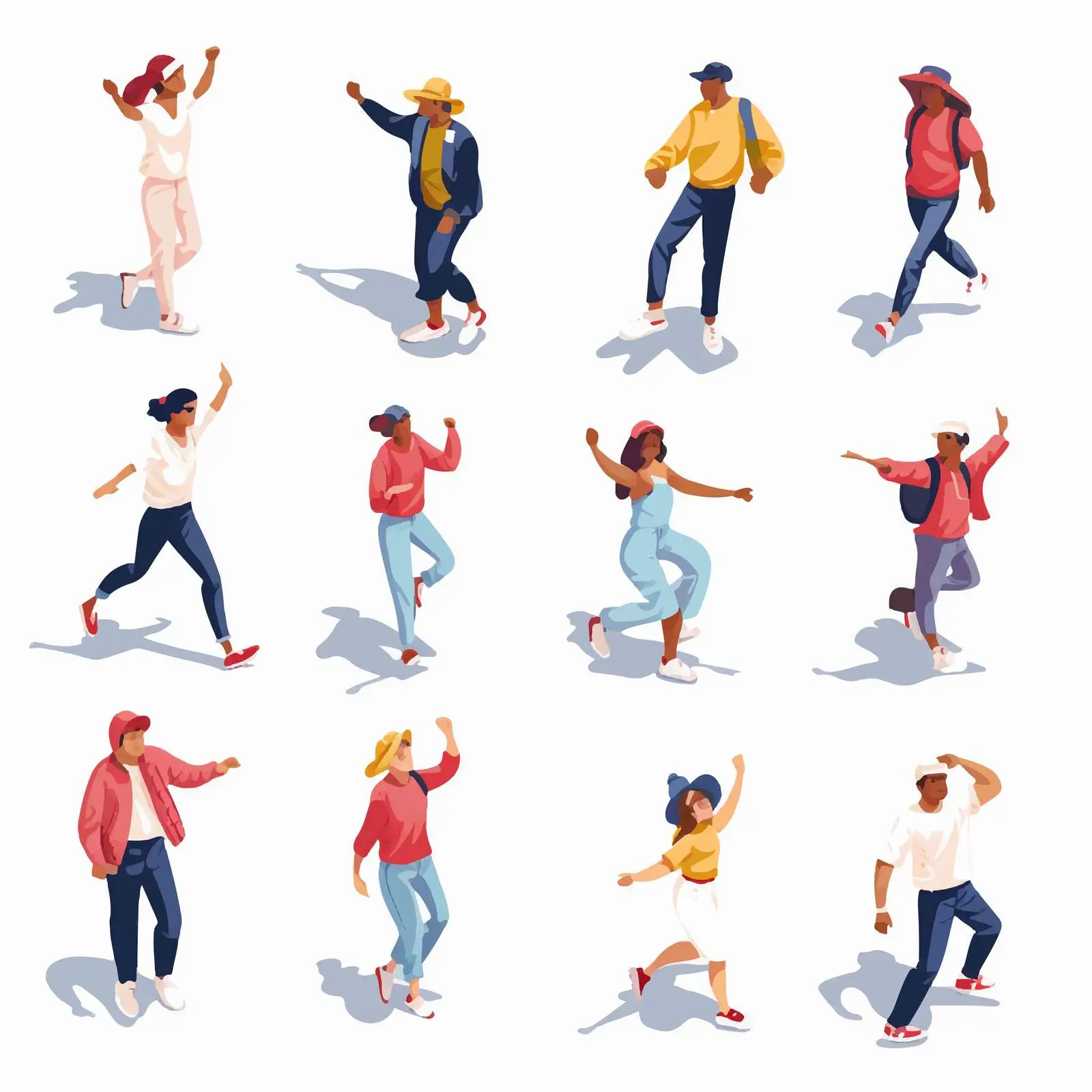 Top View Vector Illustrations of People Models — free download from Dotvec