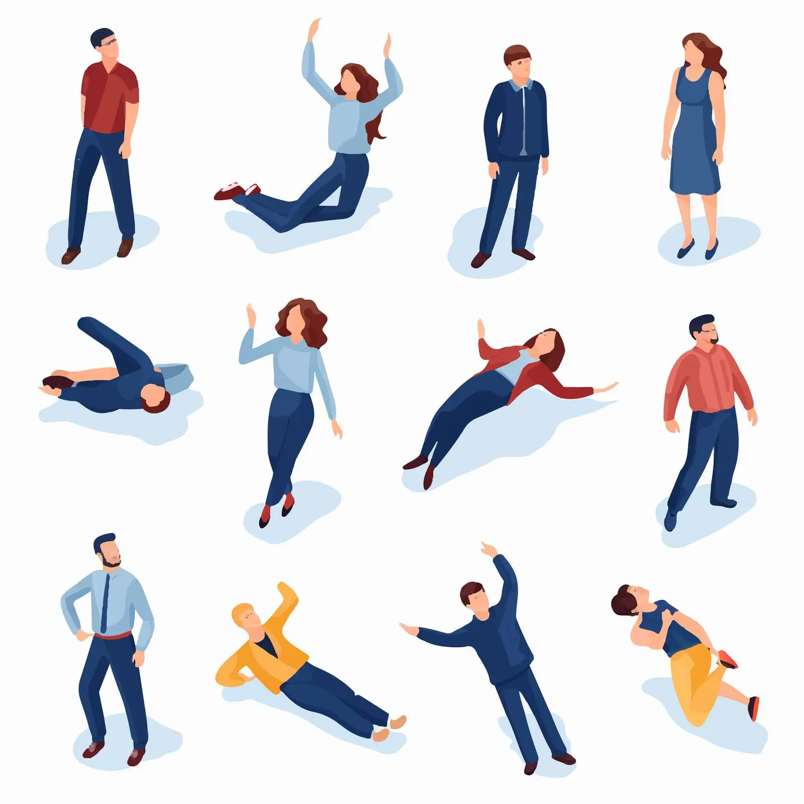 Flat Vector Illustrations of People from Top View – free social interactions image from Dotvec